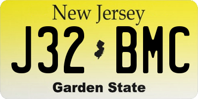 NJ license plate J32BMC