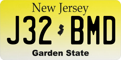 NJ license plate J32BMD
