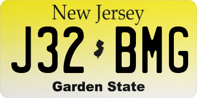 NJ license plate J32BMG