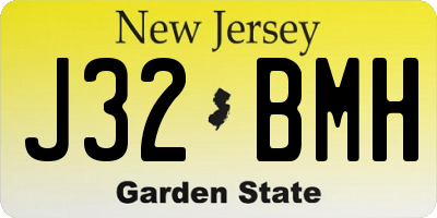 NJ license plate J32BMH
