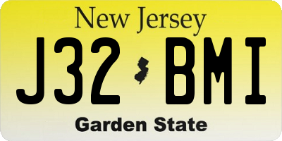 NJ license plate J32BMI