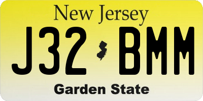 NJ license plate J32BMM