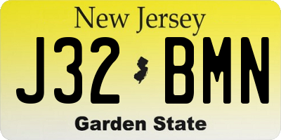 NJ license plate J32BMN
