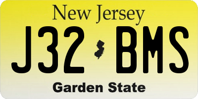 NJ license plate J32BMS