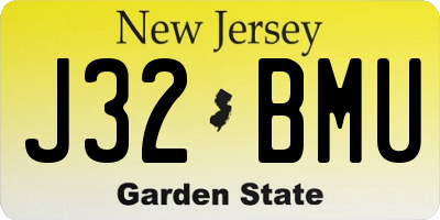 NJ license plate J32BMU