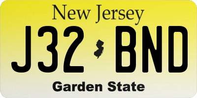 NJ license plate J32BND