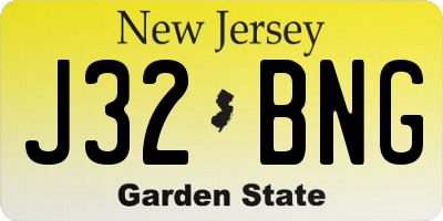 NJ license plate J32BNG