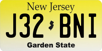 NJ license plate J32BNI