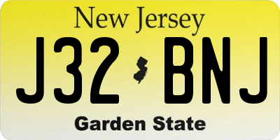 NJ license plate J32BNJ