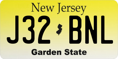 NJ license plate J32BNL
