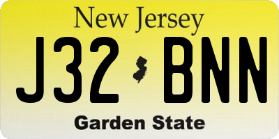 NJ license plate J32BNN