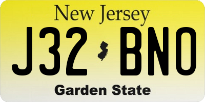 NJ license plate J32BNO