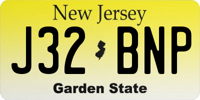 NJ license plate J32BNP