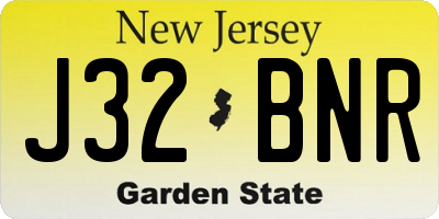 NJ license plate J32BNR