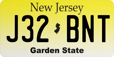 NJ license plate J32BNT