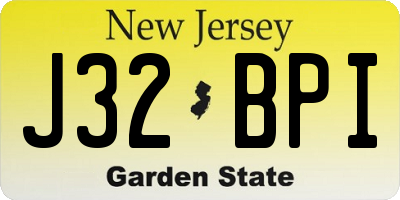 NJ license plate J32BPI