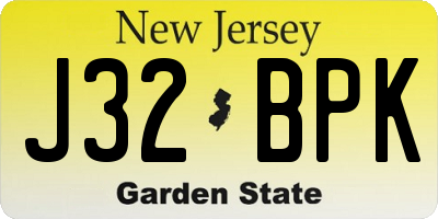 NJ license plate J32BPK