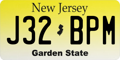 NJ license plate J32BPM