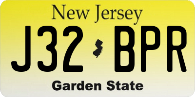 NJ license plate J32BPR