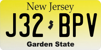 NJ license plate J32BPV