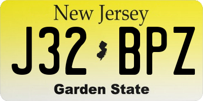 NJ license plate J32BPZ