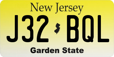 NJ license plate J32BQL