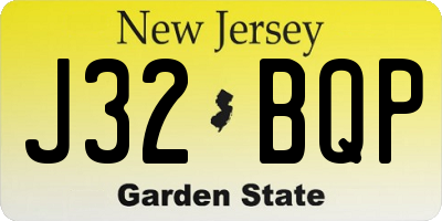 NJ license plate J32BQP