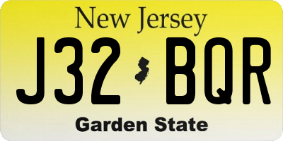 NJ license plate J32BQR