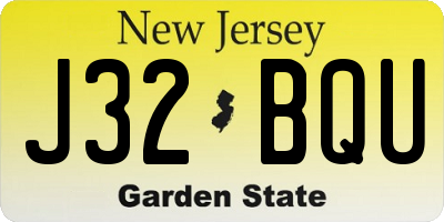 NJ license plate J32BQU