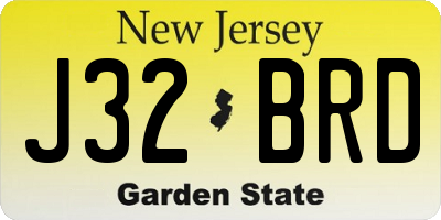 NJ license plate J32BRD