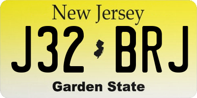 NJ license plate J32BRJ