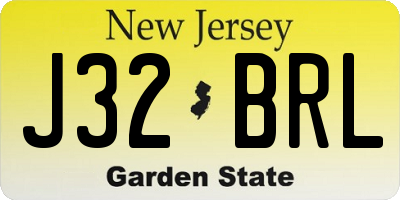 NJ license plate J32BRL