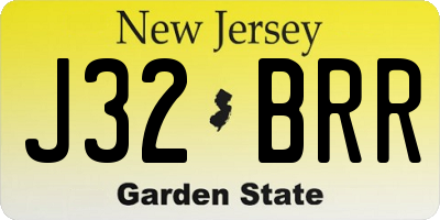 NJ license plate J32BRR
