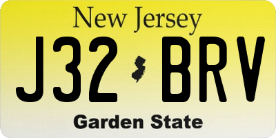 NJ license plate J32BRV