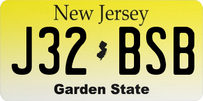 NJ license plate J32BSB