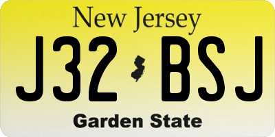 NJ license plate J32BSJ