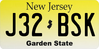 NJ license plate J32BSK