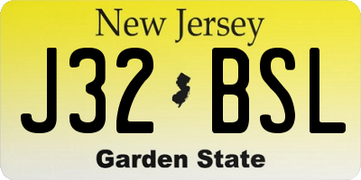 NJ license plate J32BSL