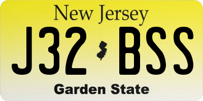 NJ license plate J32BSS