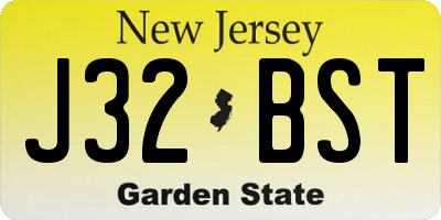 NJ license plate J32BST