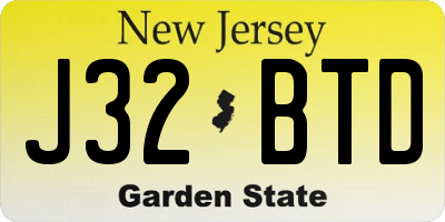 NJ license plate J32BTD