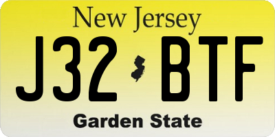 NJ license plate J32BTF