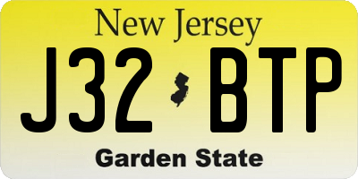 NJ license plate J32BTP