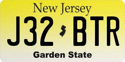 NJ license plate J32BTR
