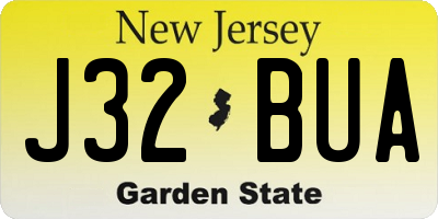 NJ license plate J32BUA