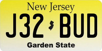 NJ license plate J32BUD
