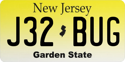 NJ license plate J32BUG