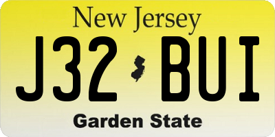 NJ license plate J32BUI