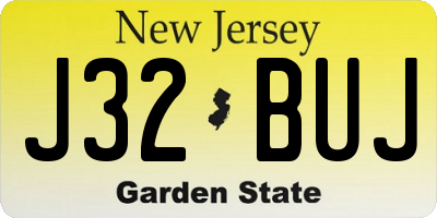 NJ license plate J32BUJ