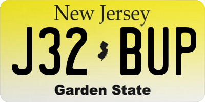 NJ license plate J32BUP